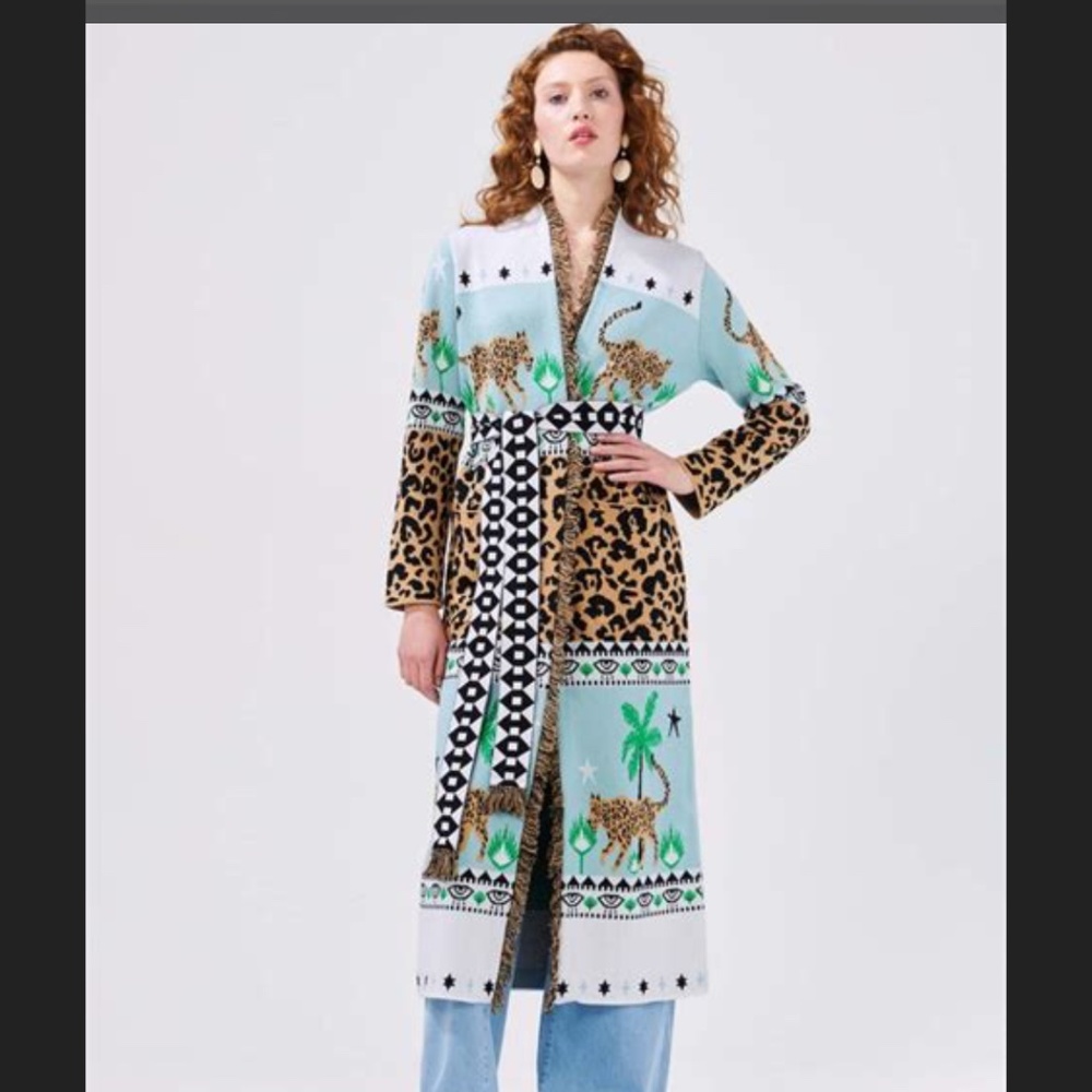 Hayley Menzies Cardigan Cheetah Medium NWOT